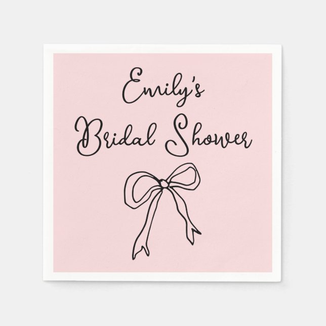 Personalized Bride Name Serviette Bridal Shower Napkin (Front)