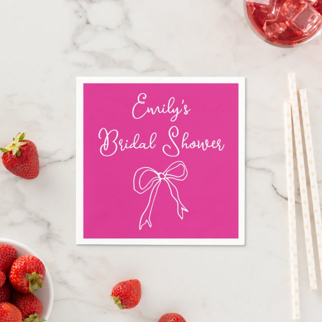 Personalized Bride Name Serviette Bridal Shower Napkin (Insitu)