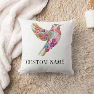 Personalized Bride Pillow – Custom Name Floral