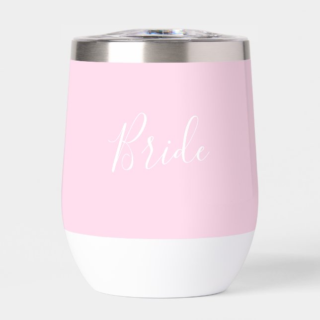 Personalized Bride Pink Script Simple Wedding (Front)
