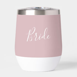 Personalized Bride Pink Script Simple Wedding
