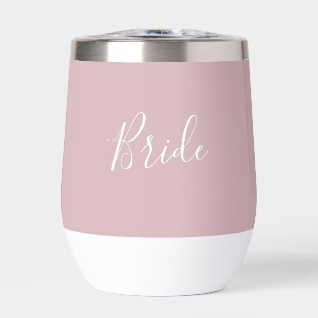 Personalized Bride Pink Script Simple Wedding (Front)
