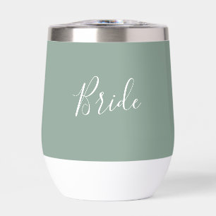 Personalized Bride Sage Green Simple Wedding