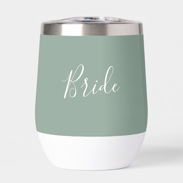 Personalized Bride Sage Green Simple Wedding (Front)