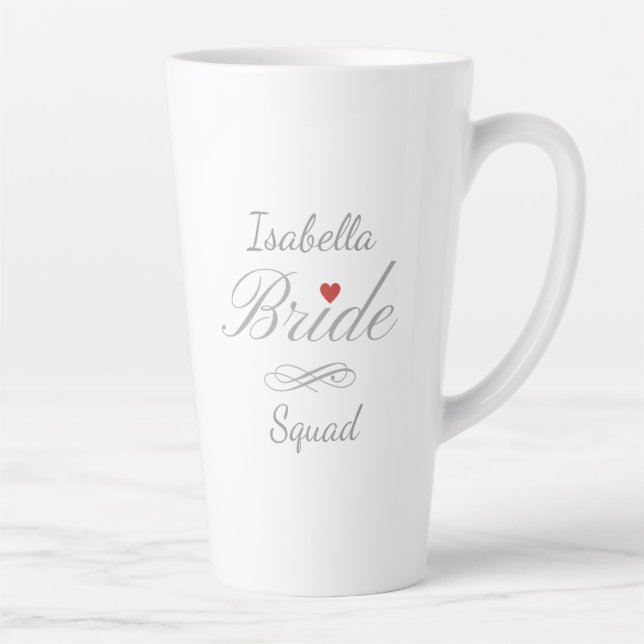 Personalized Bride Squad, Custom Name Hen Party Latte Mug (Right)
