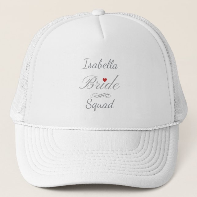Personalized Bride Squad, Custom Name Hen Party Trucker Hat (Front)