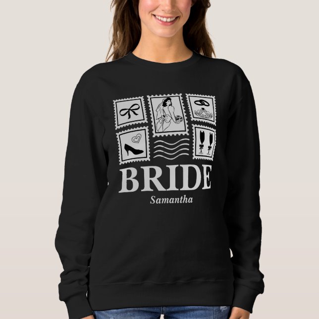 Personalized Bride Stamp Collage Sweatshirt (Front)
