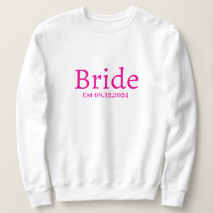 Personalized Bride Stylish Modern Minimal Monogram Sweatshirt