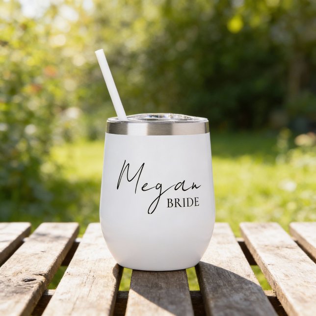 Personalized Bride Thermal Wine Tumbler Custom Nam (Creator Uploaded)