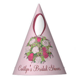 Personalized Bride Wedding Bouquet Bridal Shower Party Hat