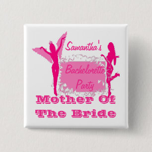 Personalized brides bachelorette party 2 inch square button