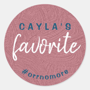 Personalized Bride's Favourite Rose Gold Blue Favo Classic Round Sticker