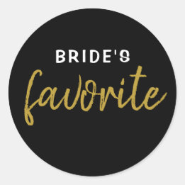 Personalized Bride's Favourite Sticker Black Gold