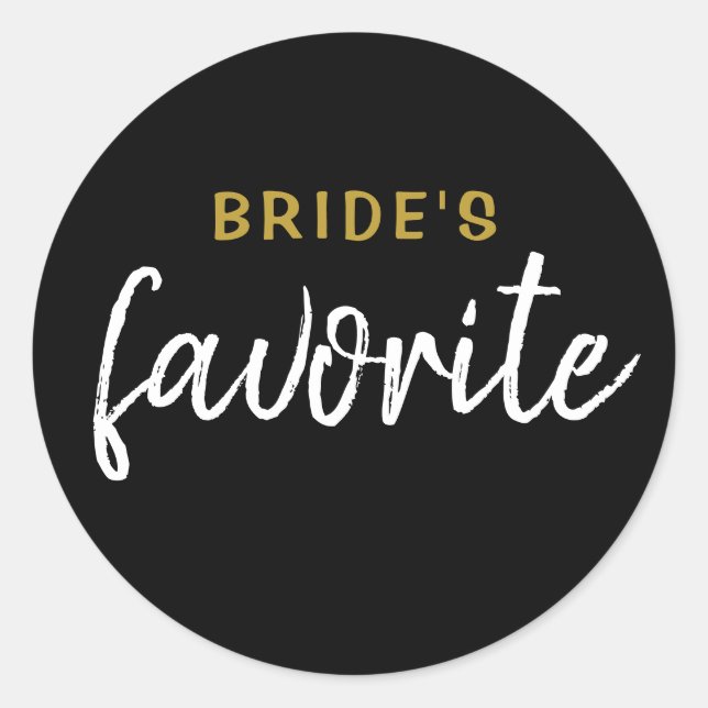 Personalized Bride's Favourite Sticker Black Gold (Front)