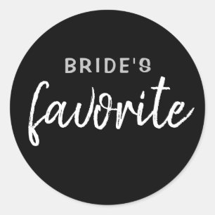 Personalized Bride's Favourite Sticker Black Silve