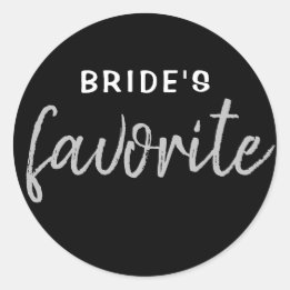 Personalized Bride's Favourite Sticker Black Silve