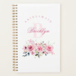 Personalized Bridesmaid Bachelorette Planner<br><div class="desc">This personalized bridesmaid and bachelorette planner is the perfect gift for your bridal party, featuring a beautiful blush pink floral design. With an elegant layout, this planner helps your bridesmaids and maid of honour stay organized for the wedding festivities. Complete with a customizable monogram, it makes a thoughtful and stylish...</div>