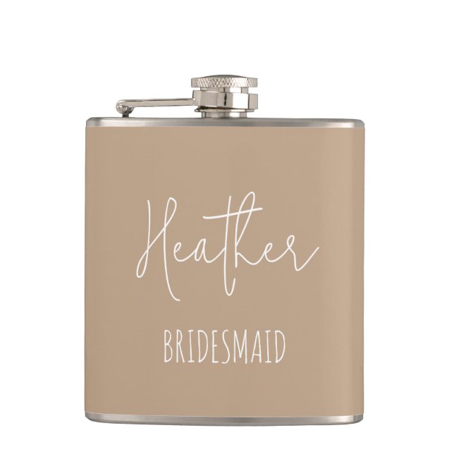 Personalized Bridesmaid Bridal Party Gift Hip Flask (Front)
