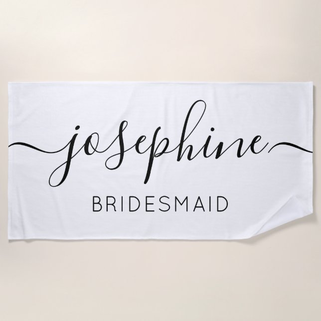 Personalized Bridesmaid| Bridesmaid Proposal gift Beach Towel (Front)
