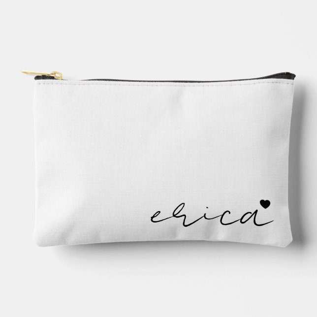 Personalized Bridesmaid Cosmetic Bag with Name, Cu (Front)