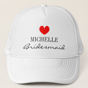 Personalized bridesmaid crew white trucker hats