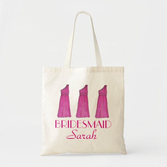 Personalized Bridesmaid Dress Bridal Party Tote (Front)