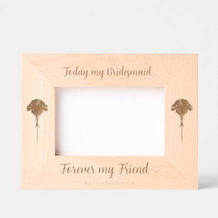 Personalized Bridesmaid Gift (date and names) Etched Frames