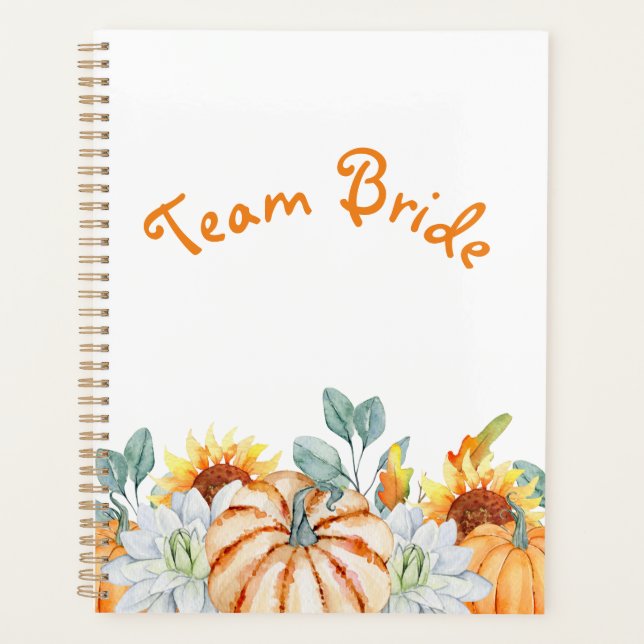 Personalized Bridesmaid Gift Fall Wedding Theme Planner (Front)