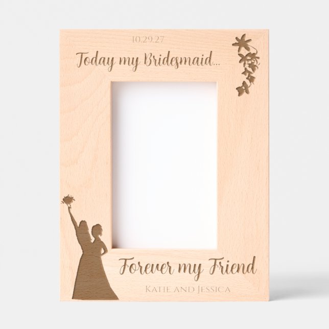 Personalized Bridesmaid Gift (portrait) Etched Frames (Front)