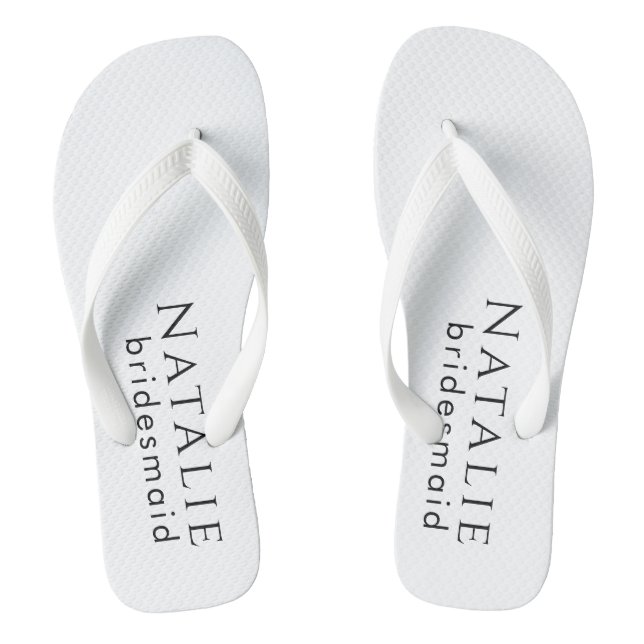 Personalized Bridesmaid Gift Wedding Bridal Party Flip Flops (Footbed)