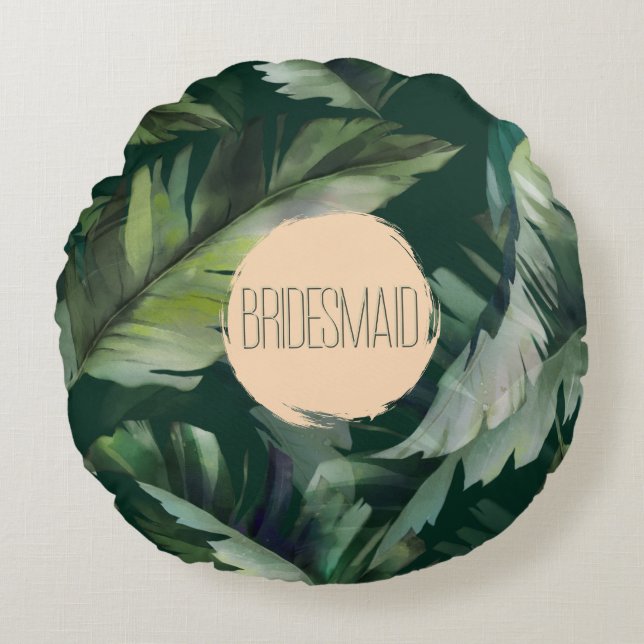 Personalized Bridesmaid  Gifts, Wedding Party Gift Round Pillow (Front)