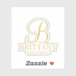 Personalized Bridesmaid Gold Monogram and Name<br><div class="desc">Add a personal touch to your wedding with personalized bridesmaids custom-cut sticker. This sticker features personalized monogram in gold elegant script font style with bridesmaid's name and title in gold classic serif font style. Also perfect for maid of honour, flower girl, mother of the bride, groomsmen, best man, father of...</div>