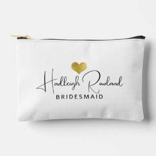 Personalized Bridesmaid Handwritten Script Name Accessory Pouch