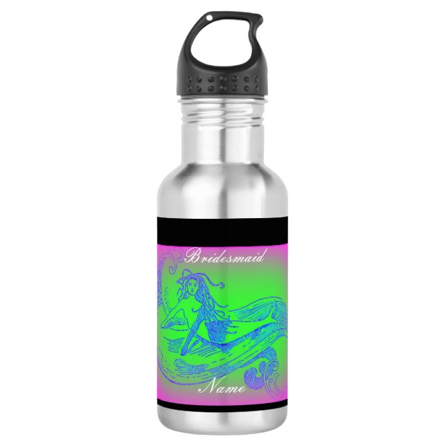 Personalized bridesmaid mermaid  532 ml water bottle (Front)
