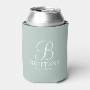 Personalized Bridesmaid Monogram and Name Can Cooler