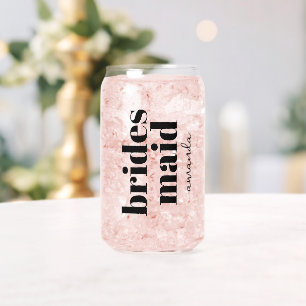 Personalized Bridesmaid Monogram Name Can Glass