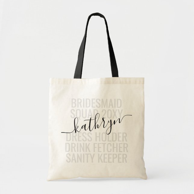Personalized Bridesmaid Name Custom  Tote Bag (Front)