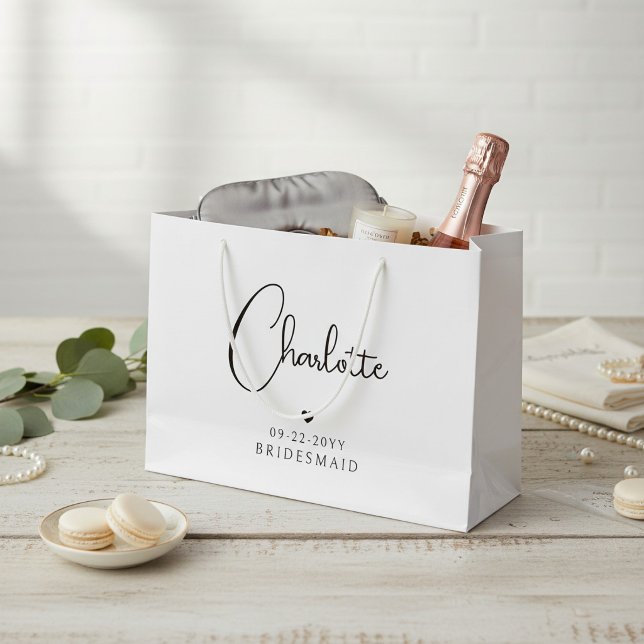 Personalized Bridesmaid Name Large Gift Bag (Creator Uploaded)