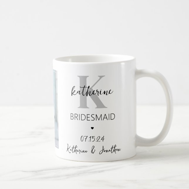 Personalized Bridesmaid Photo Wedding Gift Coffee Mug (Right)