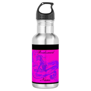 Personalized bridesmaid pink mermaid  532 ml water bottle
