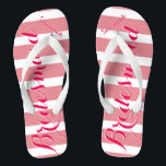 Personalized Bridesmaid Pink Or Any Colour Stripes Flip Flops<br><div class="desc">Pink Stripes Pattern - Change to Any Colour by clicking customize. And say anything you want.  Make these one of a kind flip flops that have YOUR message on them.  Be the talk of the beach!</div>