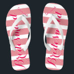 Personalized Bridesmaid Pink Or Any Colour Stripes Flip Flops<br><div class="desc">Pink Stripes Pattern - Change to Any Colour by clicking customize. And say anything you want.  Make these one of a kind flip flops that have YOUR message on them.  Be the talk of the beach!</div>