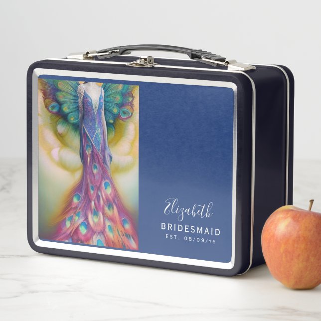 Personalized Bridesmaid Proposal Box Peacock (In Situ)