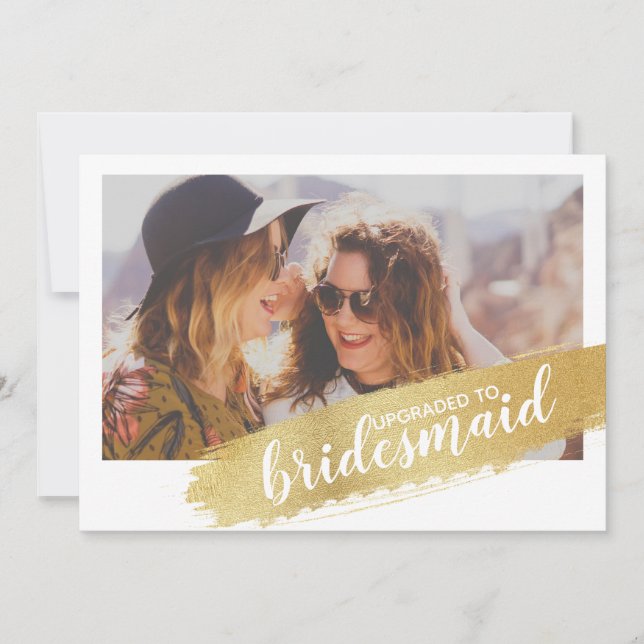 [Personalized] Bridesmaid Proposal Gold Brush Card (Front)