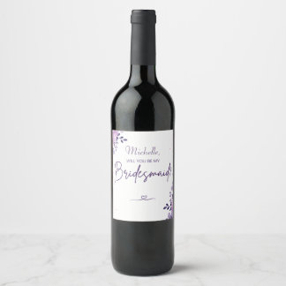 Personalized Bridesmaid Proposal Wine Gift Wine Label