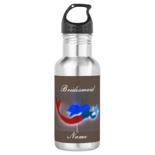 Personalized bridesmaid red-tail mermaid  532 ml water bottle