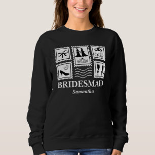 Personalized Bridesmaid Stamp Collage Sweatshirt
