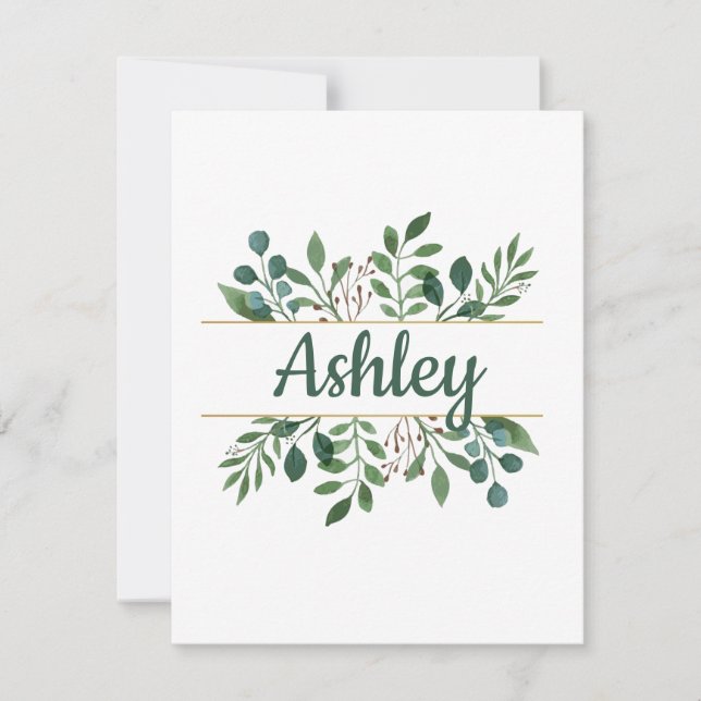 Personalized Bridesmaid  Thank You Card (Front)