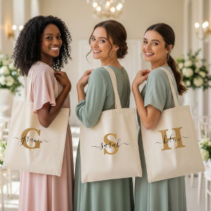 Personalized bridesmaid tote bags