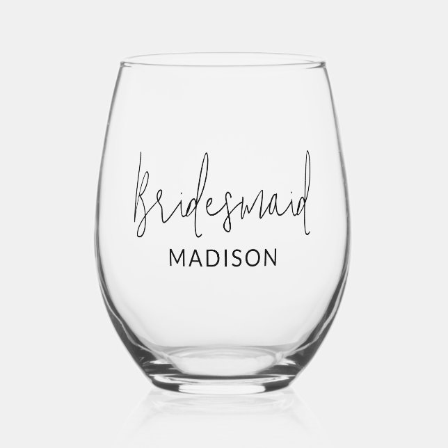 Personalized Bridesmaid Wine Glass Proposal Gift (Front)